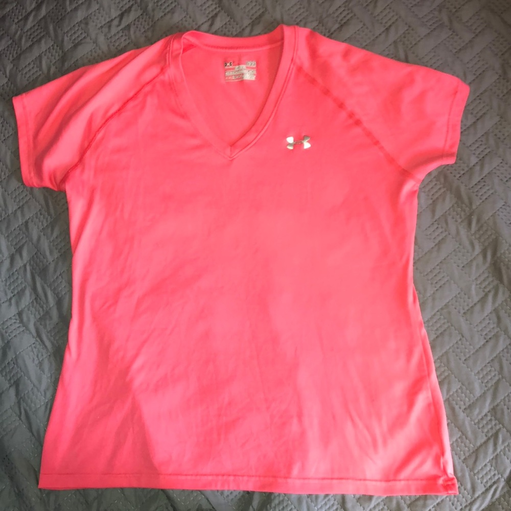 Pink under armour shirt